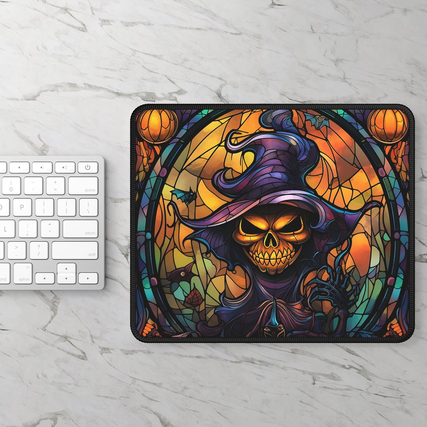 Haunted Witch Skull Mouse Pad