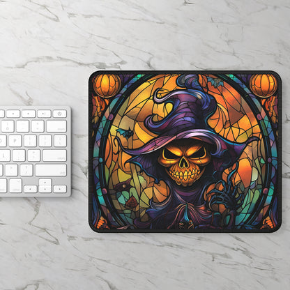 Haunted Witch Skull Mouse Pad