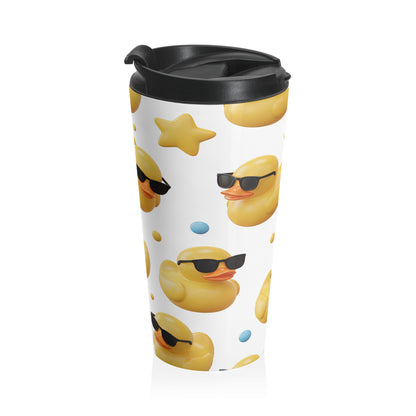 Too Cool to Quack Rubber Duck Stainless Steel Travel Mug