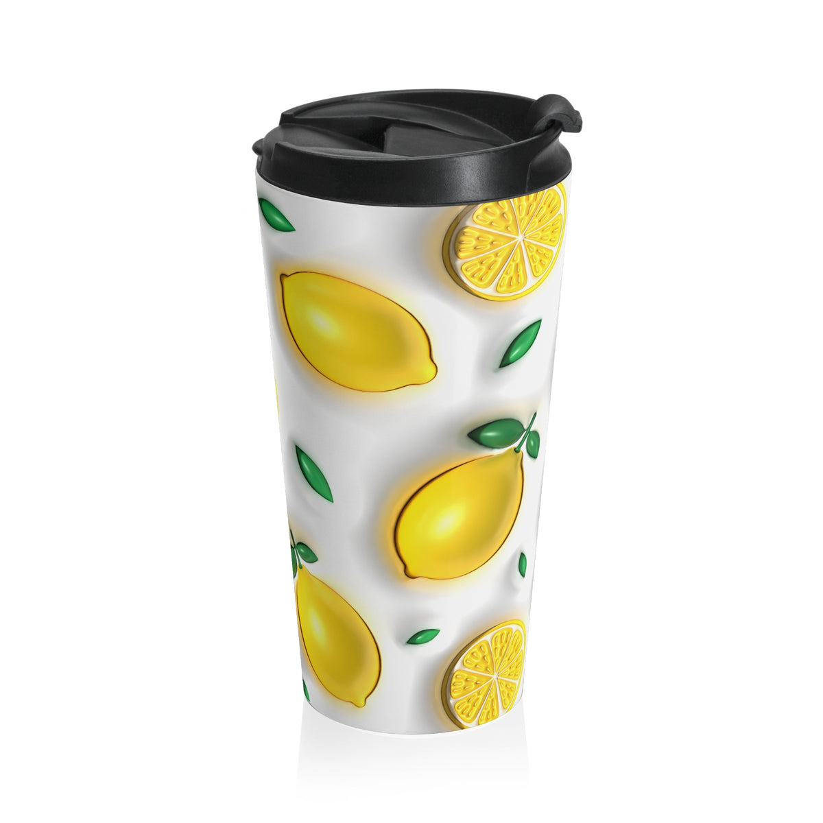 Squeeze the Day Lemon Stainless Steel Travel Mug
