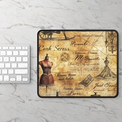Vintage Dressmaker Blueprint Mouse Pad