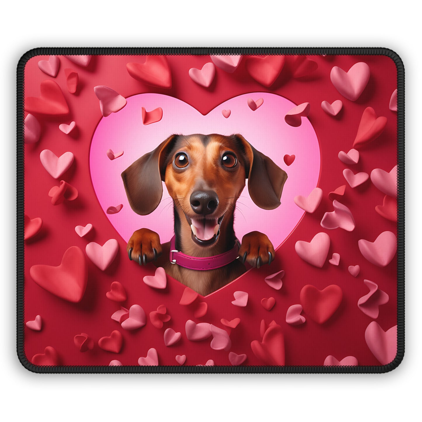 Dachshund Love Peek Mouse Pad