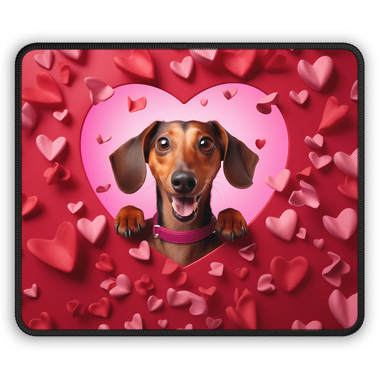 Dachshund Love Peek Mouse Pad