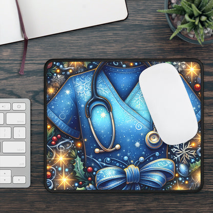 Winter Caregiver Scrubs Mouse Pad