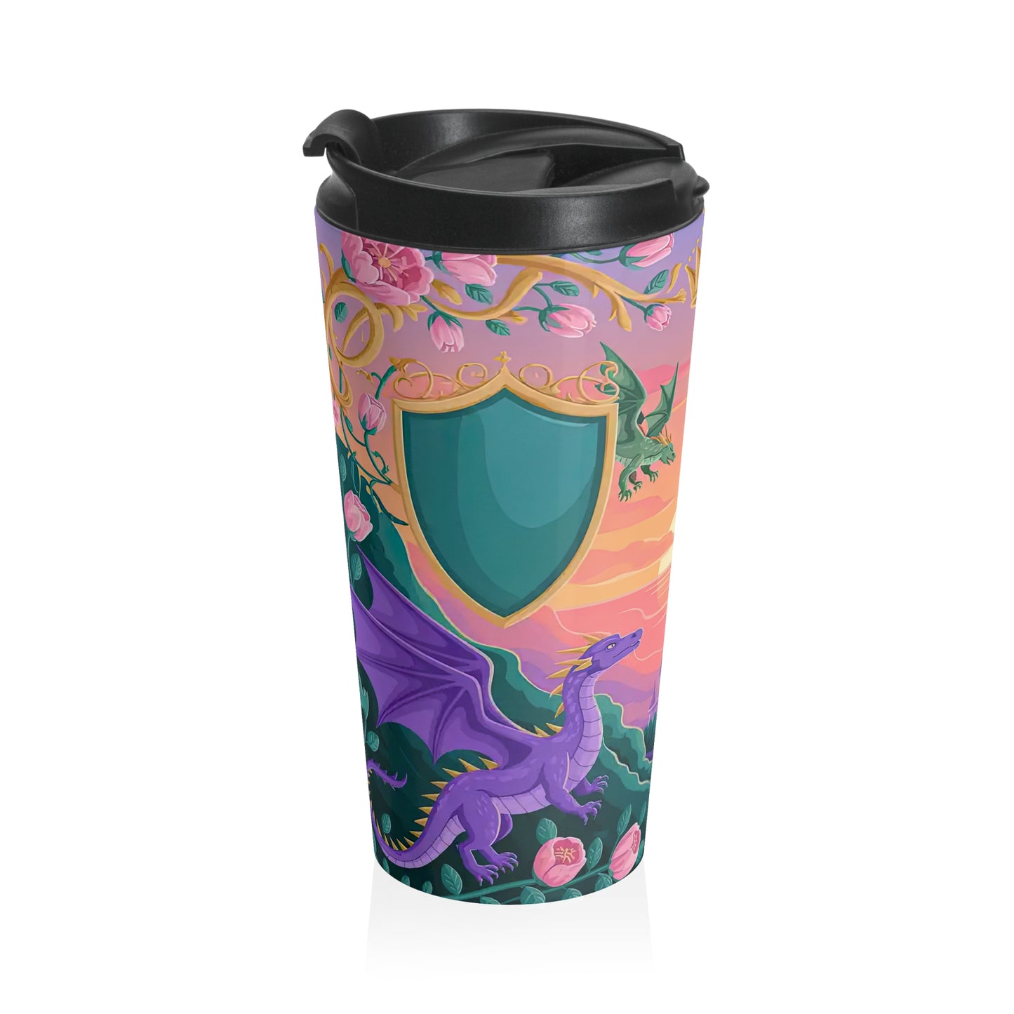 Enchanted Dragon Kingdom Stainless Steel Travel Mug (15oz)