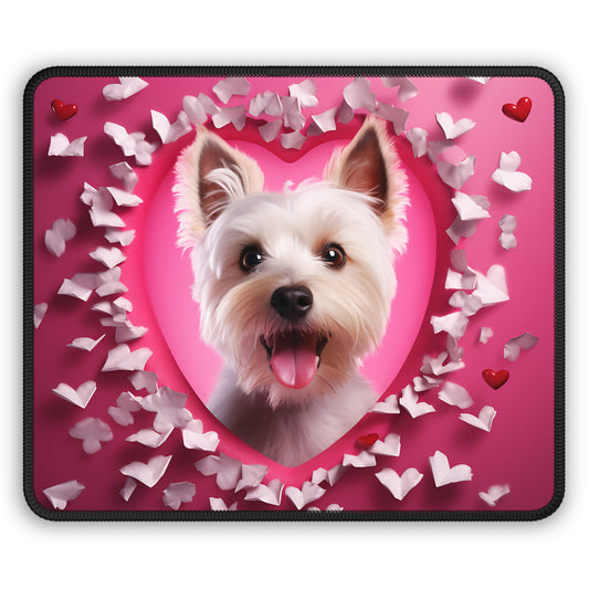 Petal Heart Pup Mouse Pad