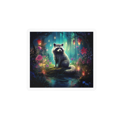 Enchanted Raccoon Forest Kiss-Cut Vinyl Sticker