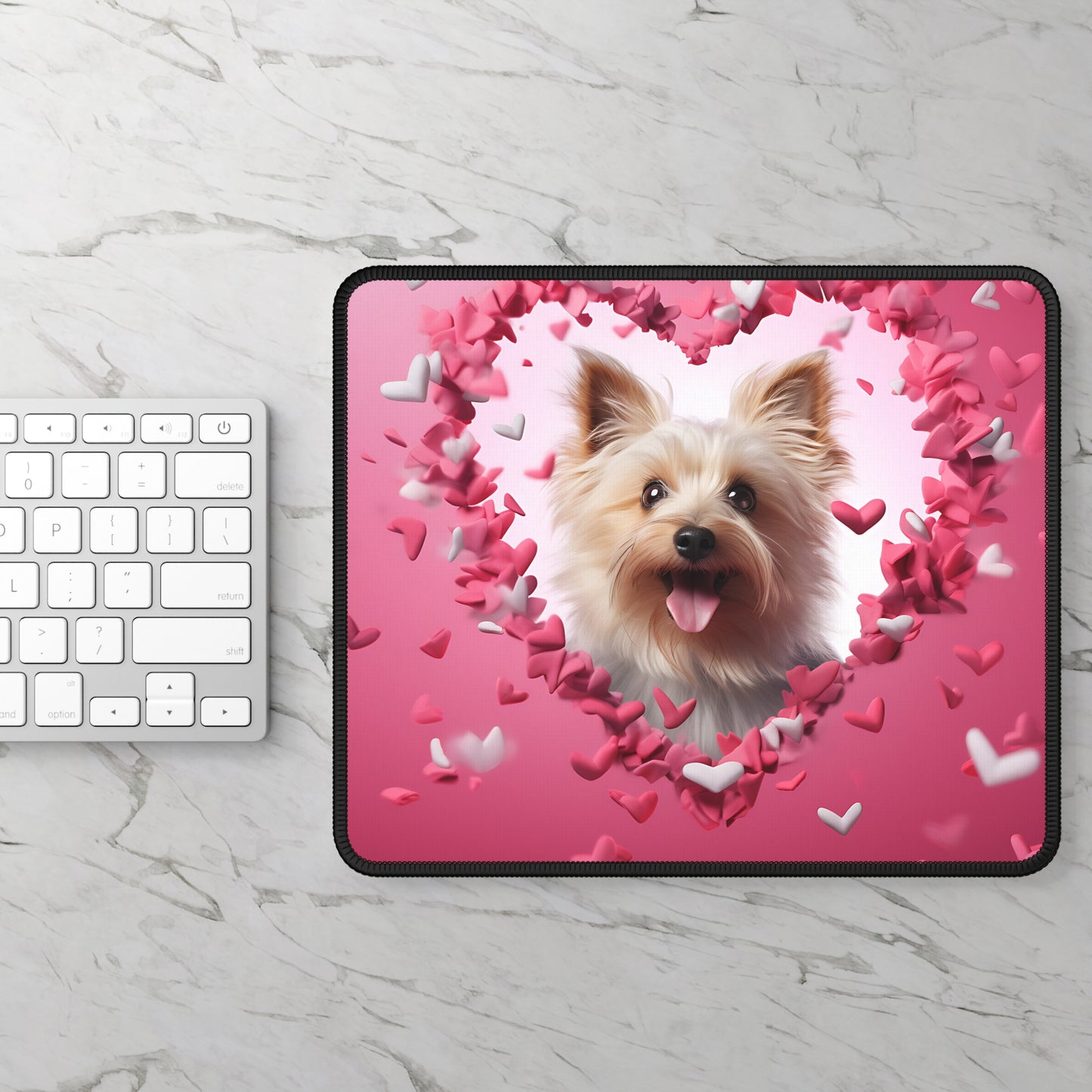 Puppy Love Hearts Mouse Pad