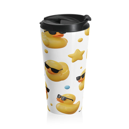 Too Cool to Quack Rubber Duck Stainless Steel Travel Mug