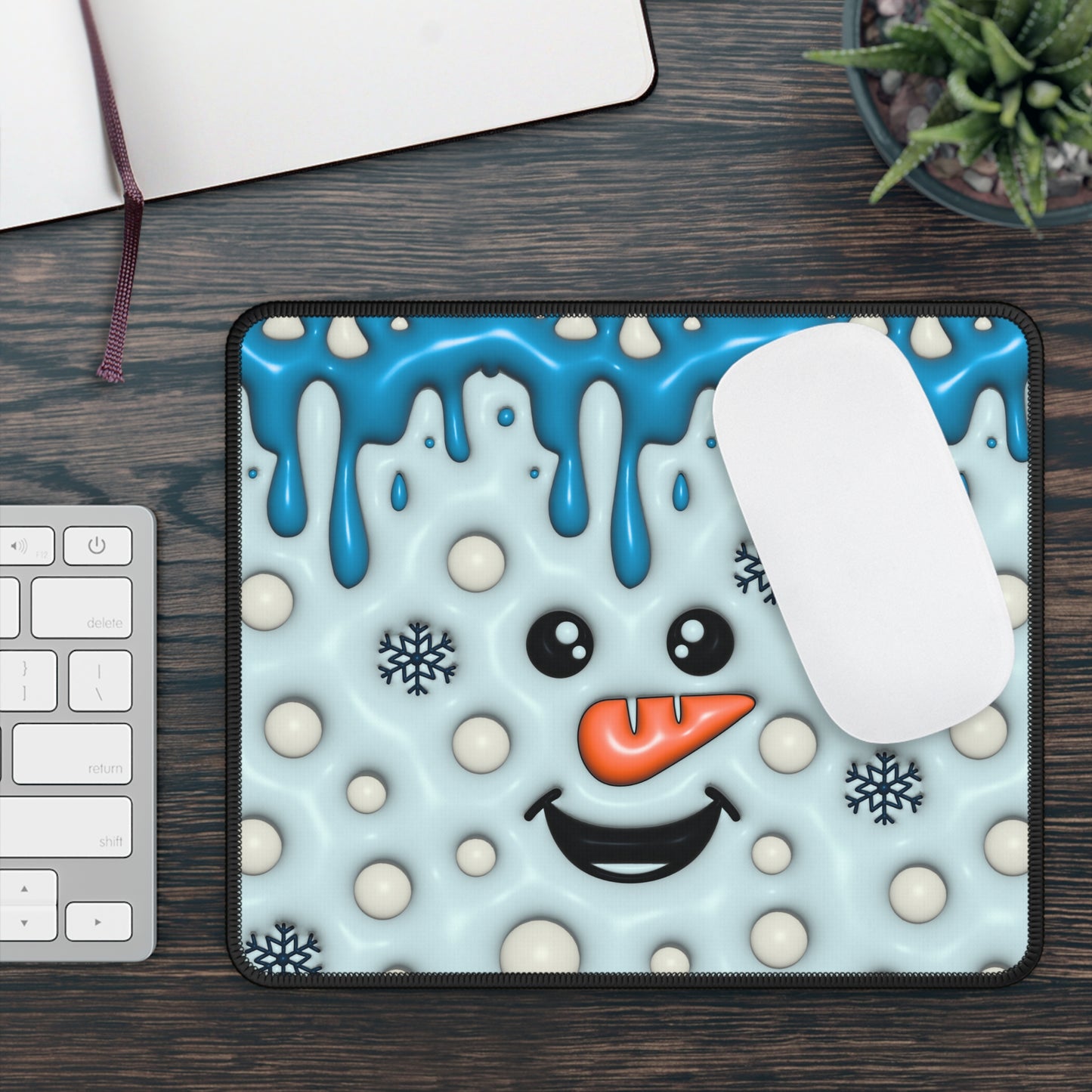 Melty Snowman Smile Mouse Pad