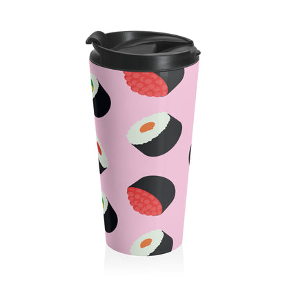 Pink Sushi Roll Travel Mug