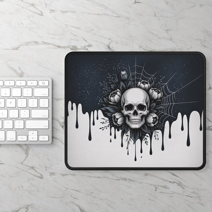 Gothic Skull & Spiderweb Mouse Pad