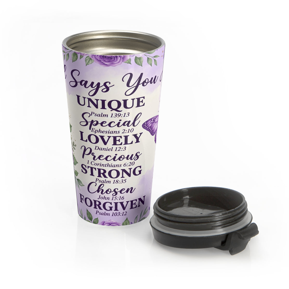 God Says You Are… Inspirational Christian Stainless Steel Travel Mug