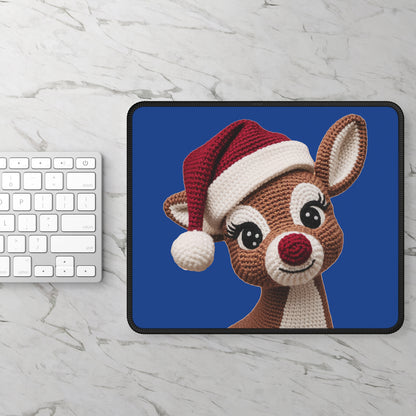 Crochet Reindeer Santa Mouse Pad