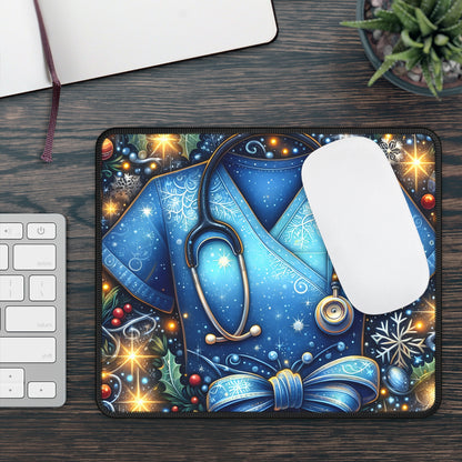 Winter Nurse Scrubs Mouse Pad