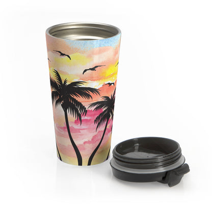 Tropical Sunset Stainless Steel Travel Mug