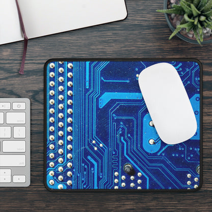 Blue Circuit Pathways Mouse Pad