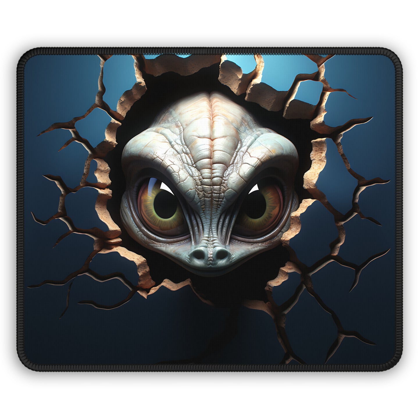 Cracked Wall Alien Mouse Pad