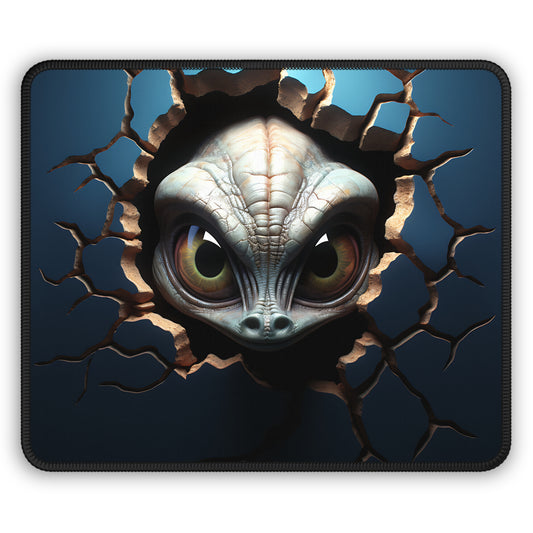 Cracked Wall Alien Mouse Pad