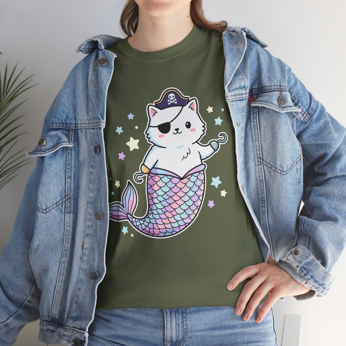 Pirate Mermaid Cat T-Shirt