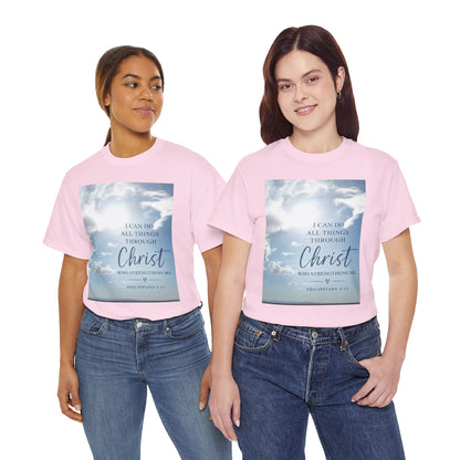 Through Christ Philippians 4:13 Christian T-Shirt