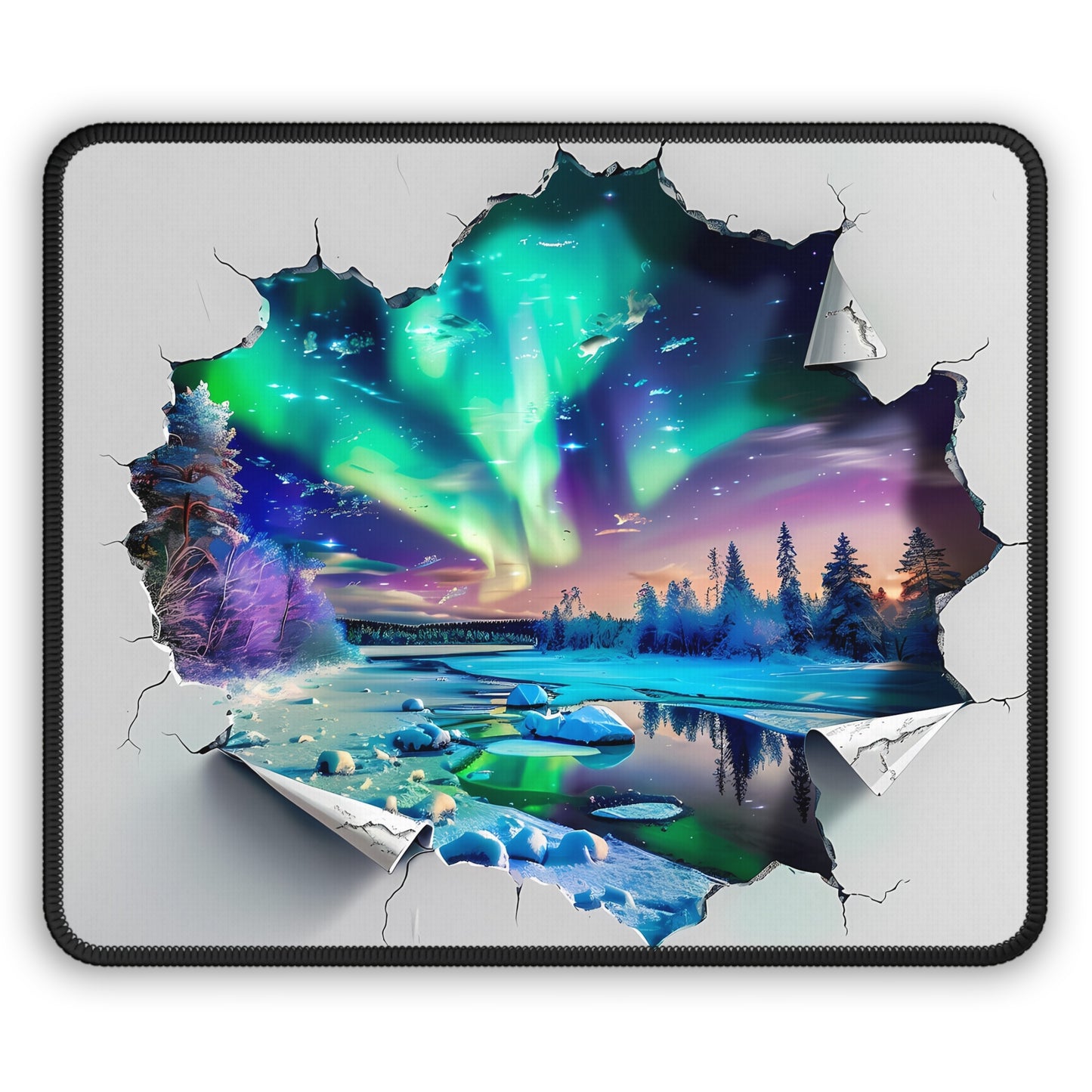 Frozen Aurora Portal Mouse Pad