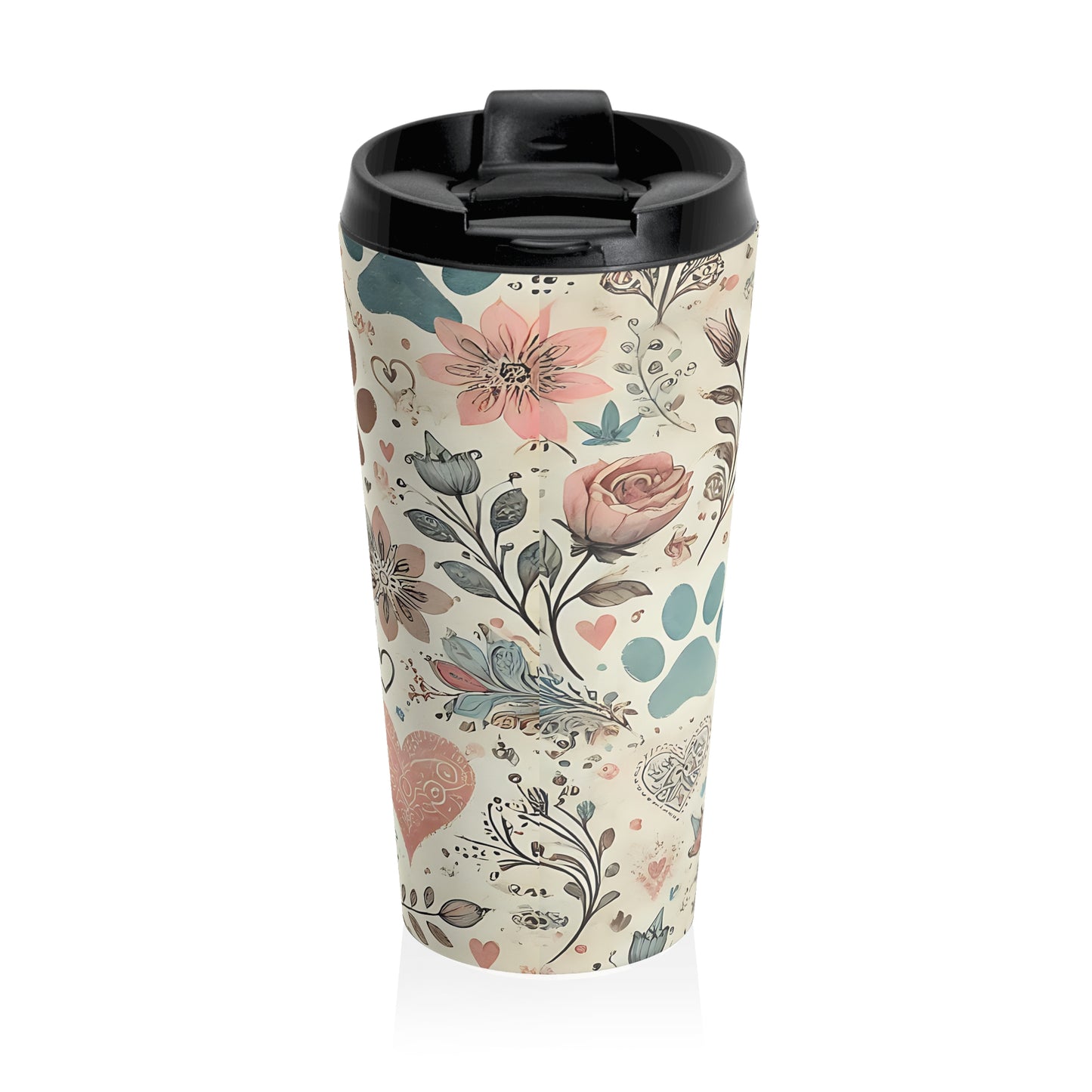 Paw Prints and Hearts Travel Mug