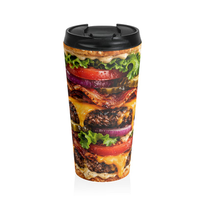 Loaded Bacon Cheeseburger Stainless Steel Travel Mug