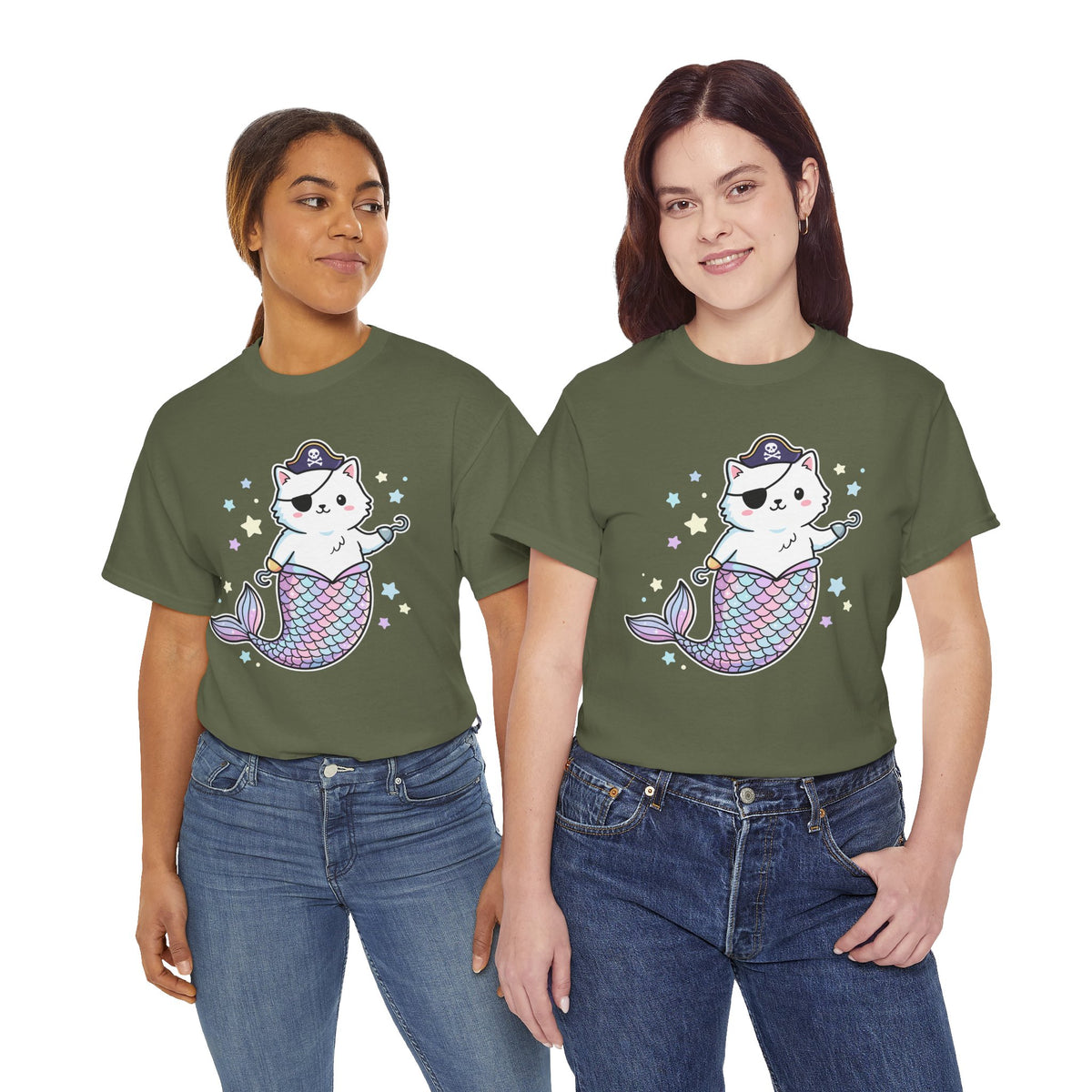 Pirate Mermaid Cat T-Shirt