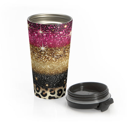 Glitter Glam Leopard Travel Mug