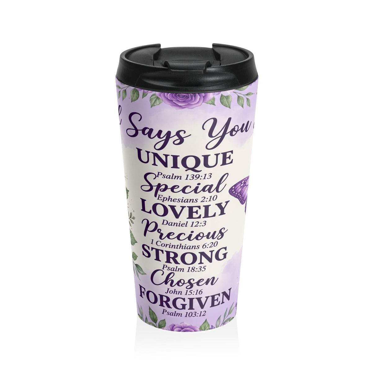 God Says You Are… Inspirational Christian Stainless Steel Travel Mug