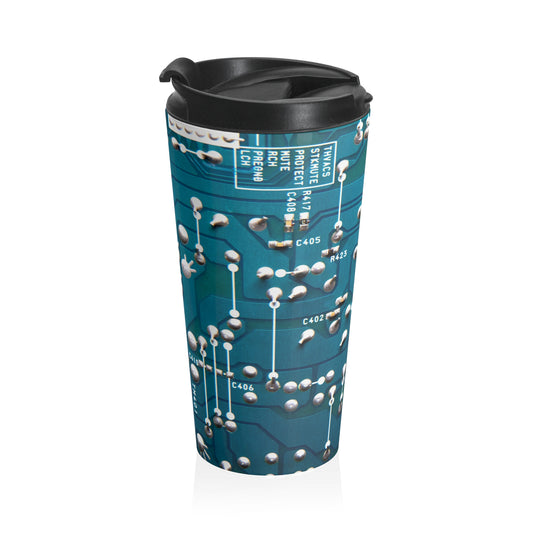 Blue Circuit Board Mug – 15oz Stainless Steel Travel Cup