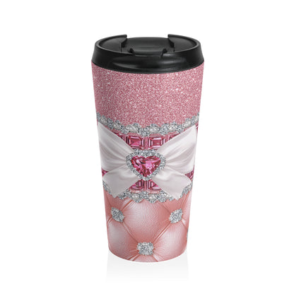 Pink Glam Bow Travel Mug