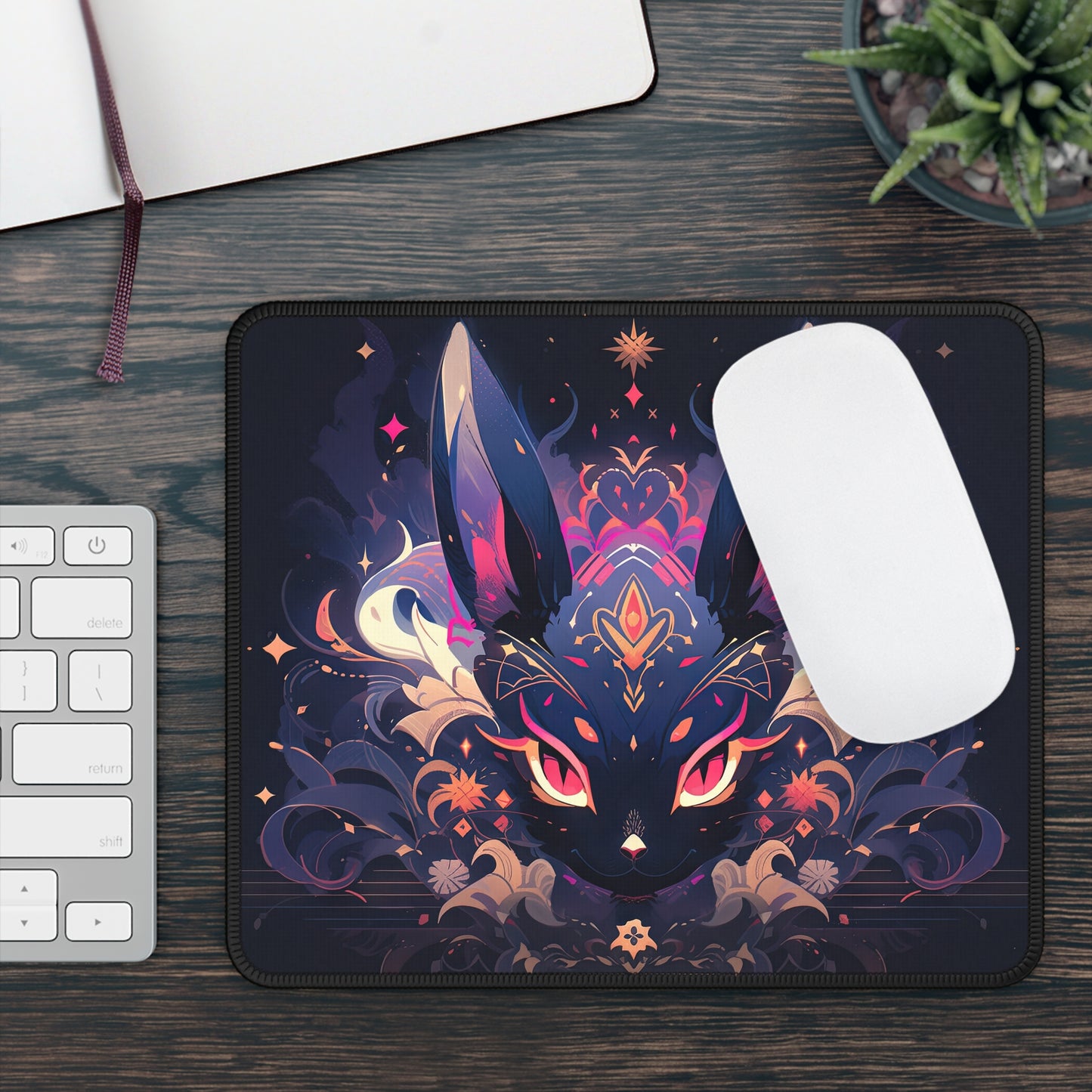 Enchanted Shadow Rabbit Mouse Pad