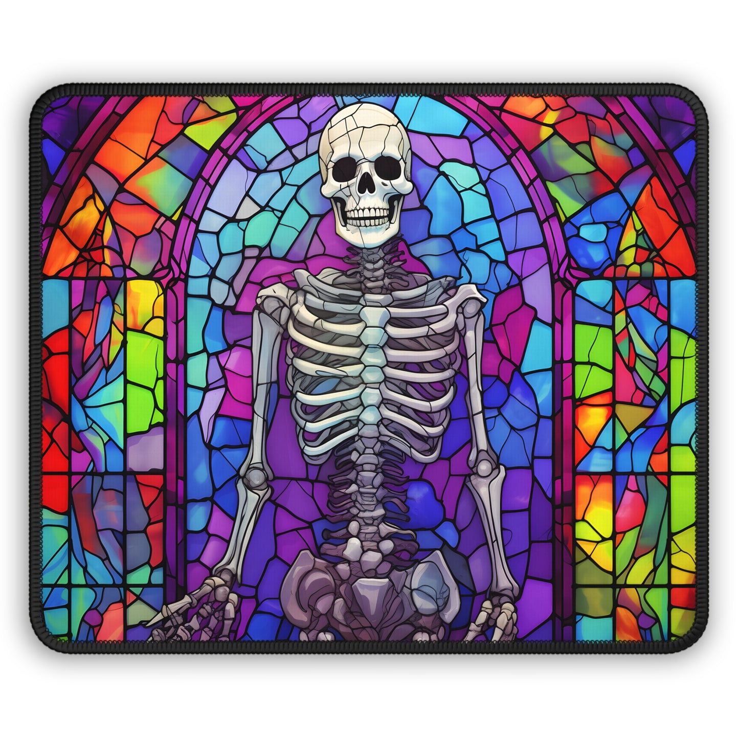Stained Glass Skeleton Mouse Pad
