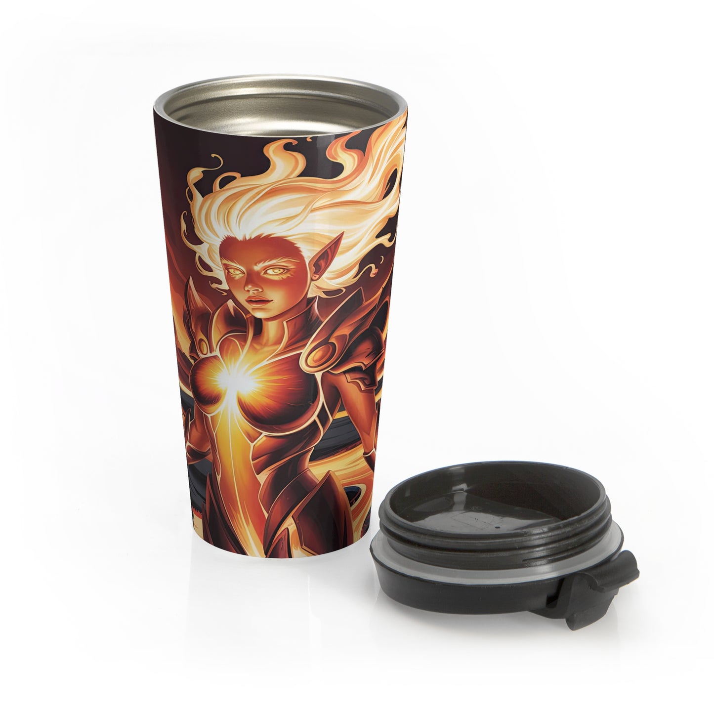 Flameborn Fire Mage Stainless Steel Travel Mug (15oz)