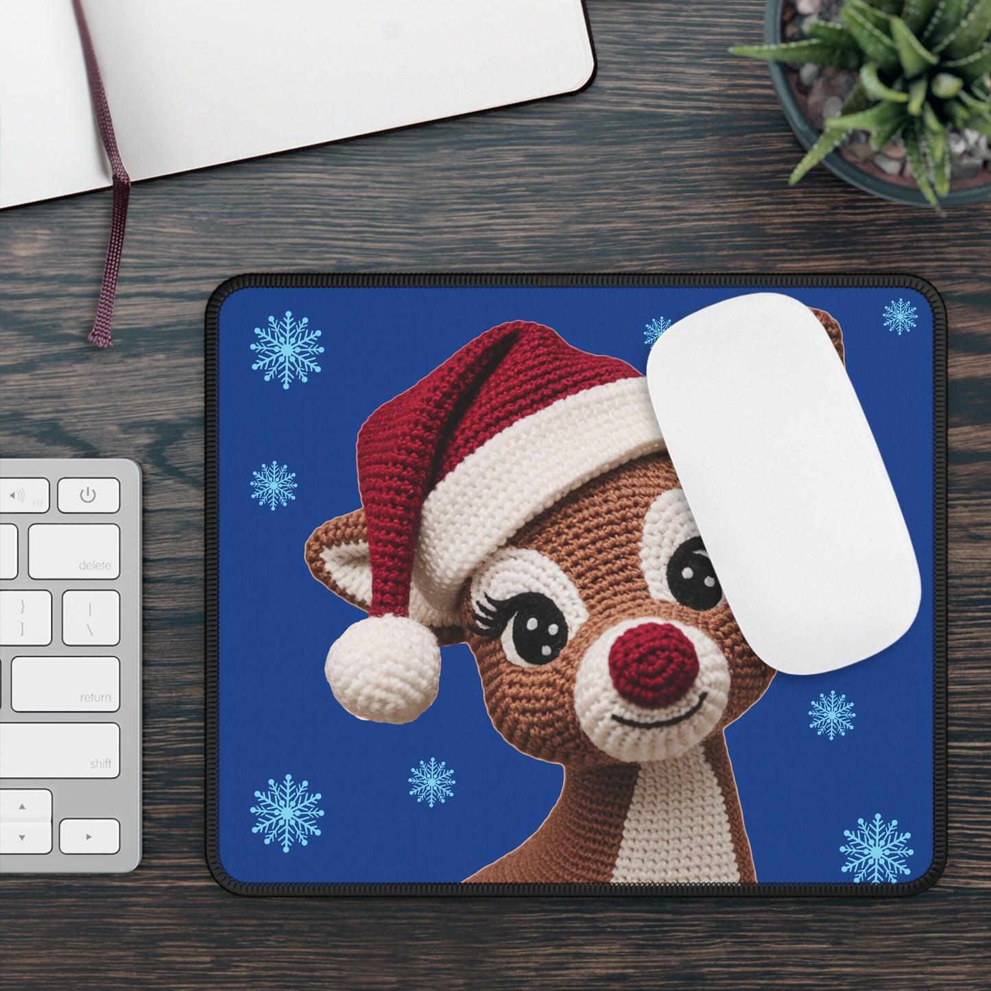 Crochet Reindeer Mouse Pad