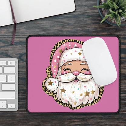 Leopard Santa Smile Mouse Pad