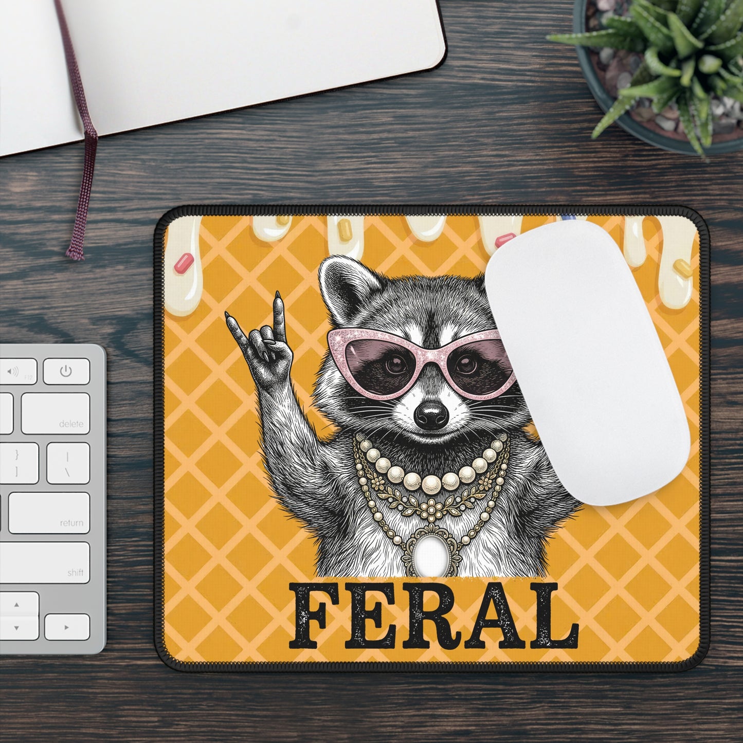 Feral Raccoon Mouse Pad