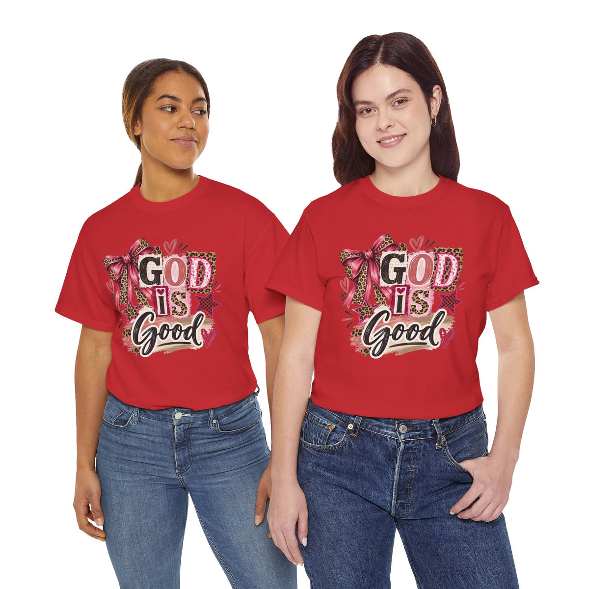 God Is Good Leopard Bow Christian T-Shirt