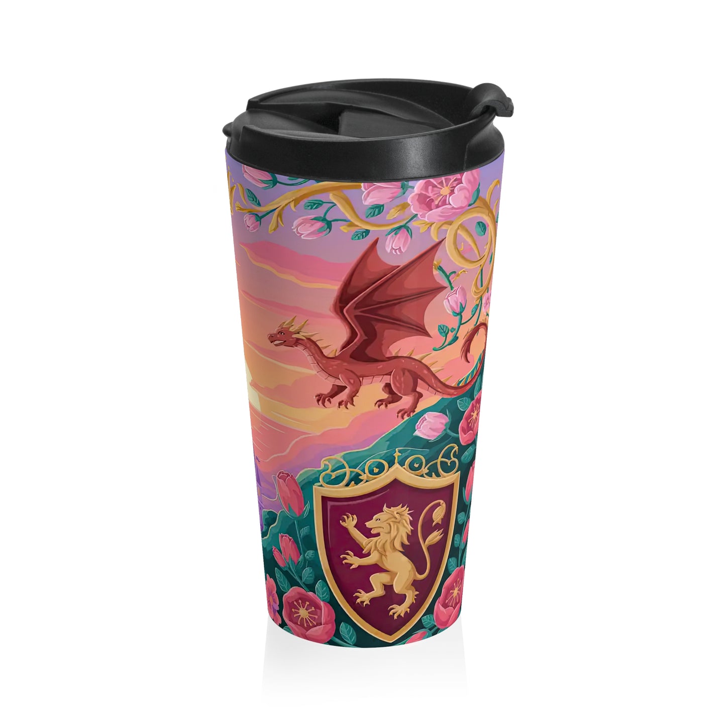 Enchanted Dragon Kingdom Stainless Steel Travel Mug (15oz)