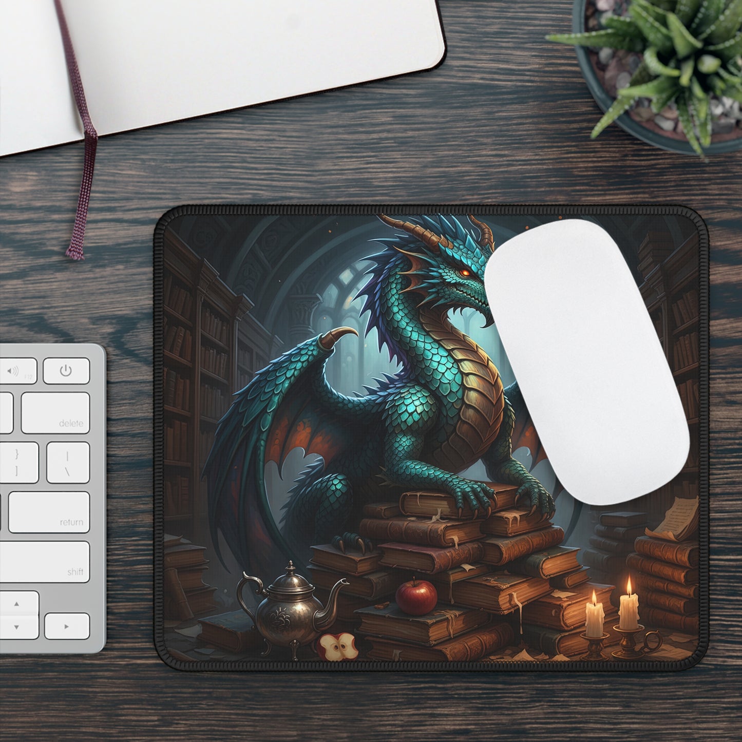 Ancient Tome Guardian Dragon Mouse Pad