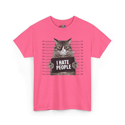 I Hate People Cat Mugshot T-Shirt