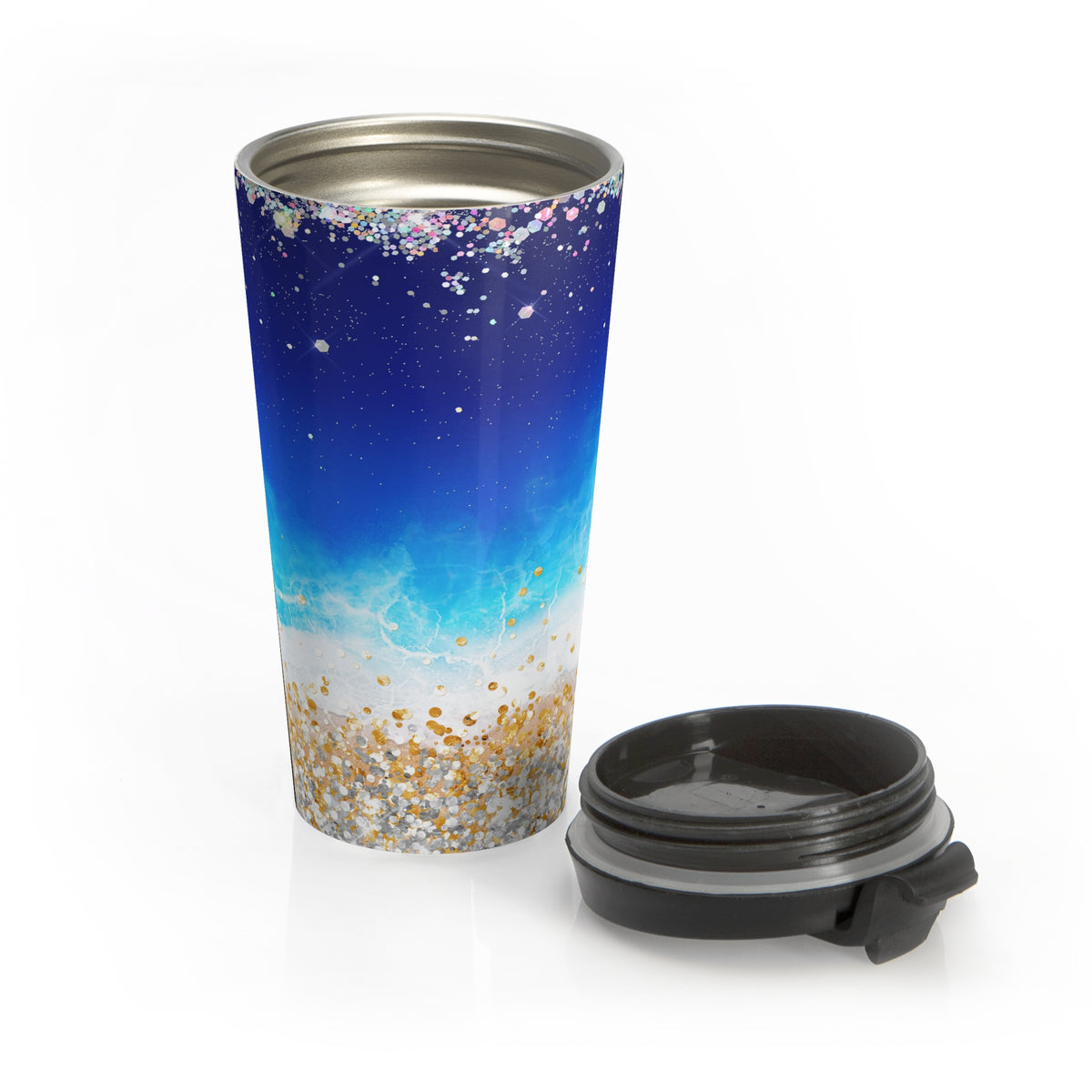 Ocean Sparkle Stainless Steel Travel Mug
