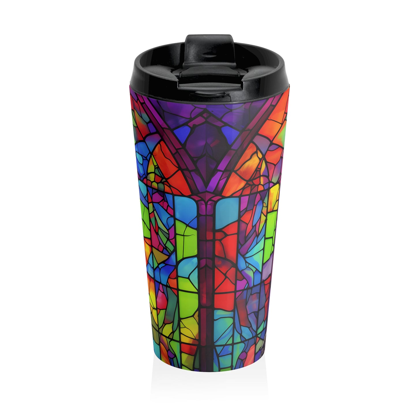 Stained Glass Skeleton Travel Mug