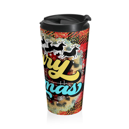 Merry Christmas Plaid Travel Mug
