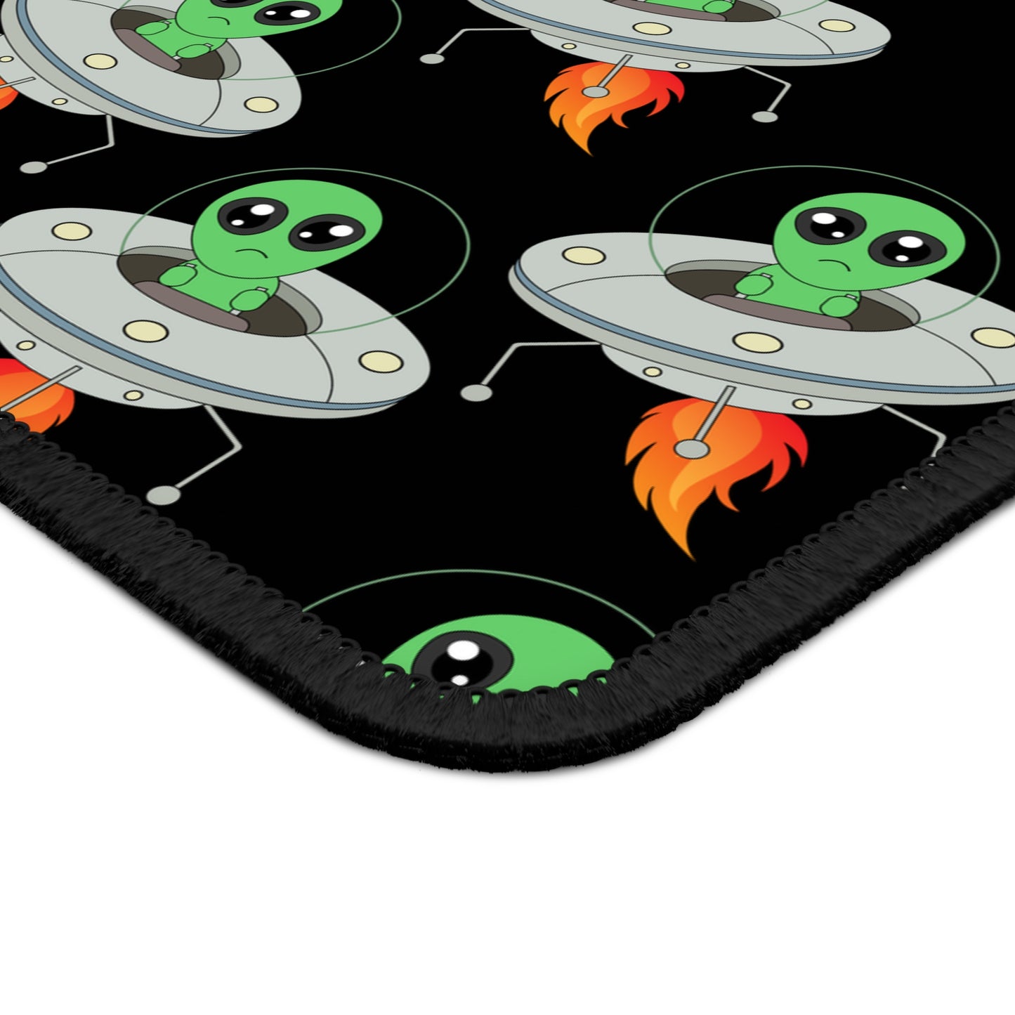 Cute UFO Alien Invasion Mouse Pad