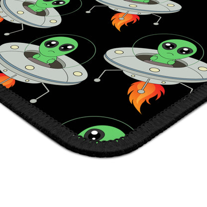 Cute UFO Alien Invasion Mouse Pad