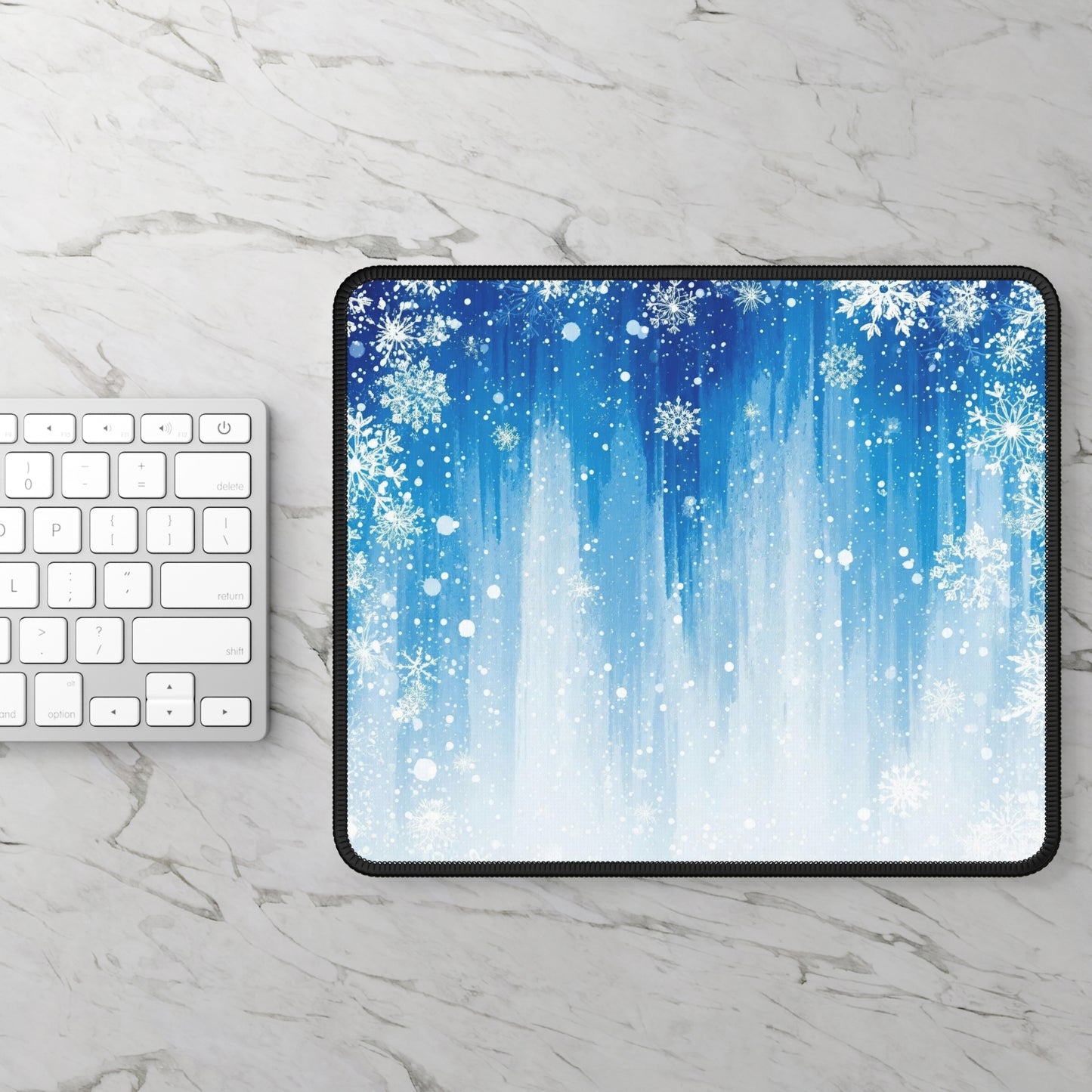 Winter Snowfall Watercolor Mouse Pad