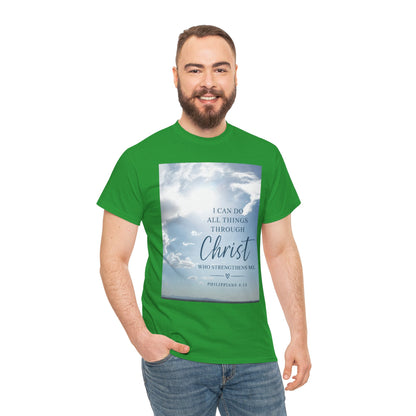Through Christ Philippians 4:13 Christian T-Shirt